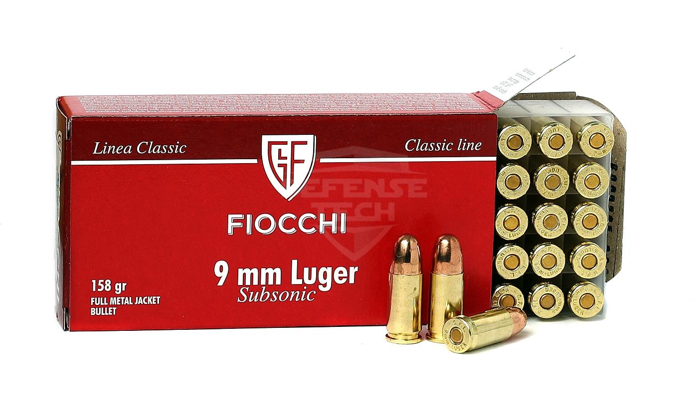 FIOCCHI 9MM LUGER SUBSONIC 158gr
