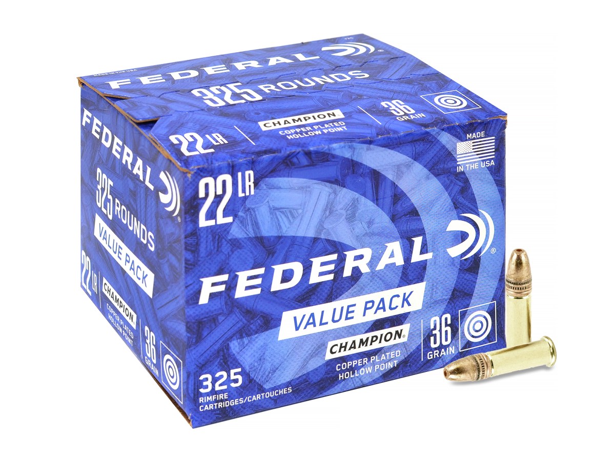 Federal Champion .22 LR 36 gr / 2,33 g Copper Plated Hollow Point – 325 ks